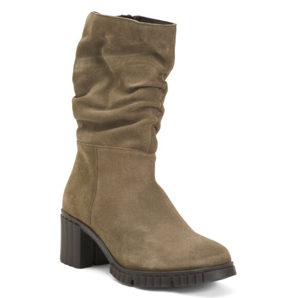 ERIC MICHAEL Green Made In Portugal Suede Mercedes Waterproof Boots - Picture 1 of 2